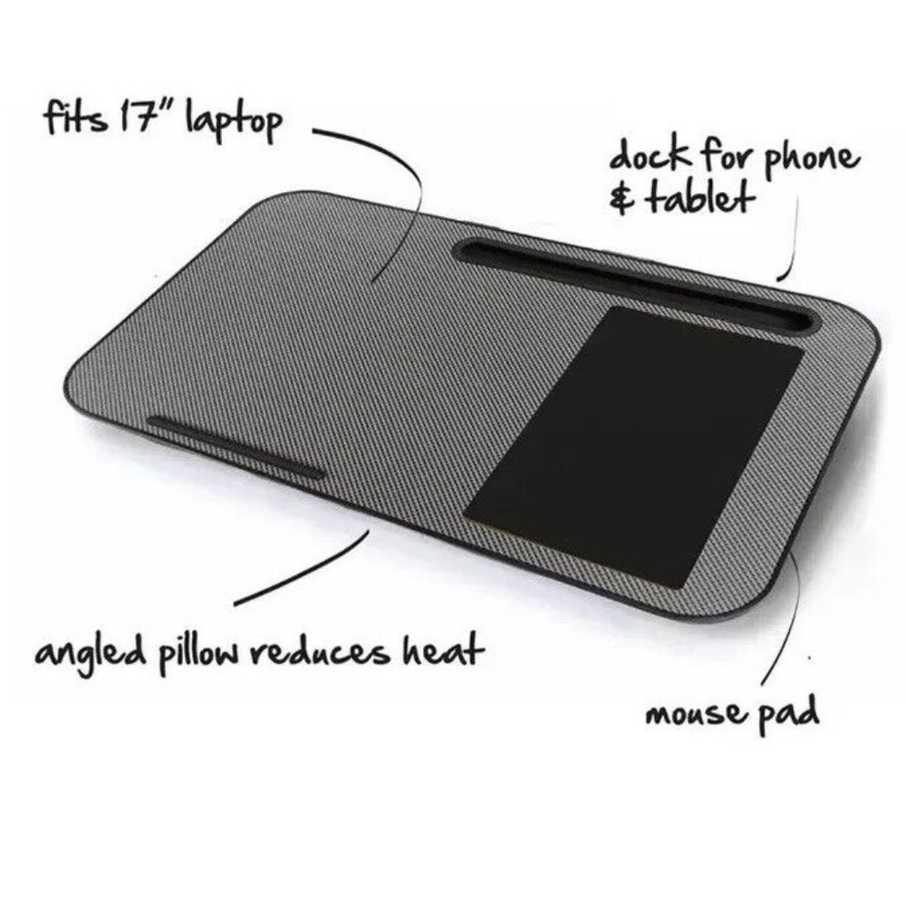 COPY - Modern Media Lap Desk, Fits 17" Laptop, dock for phone & Table, Mouse pad